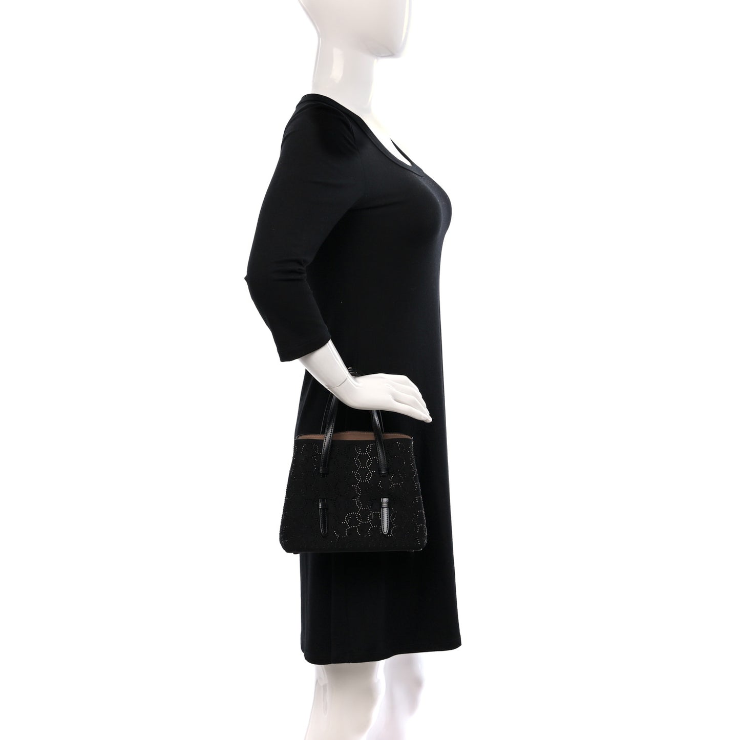 Suede Vienne Wave Mina 20 Bag Black