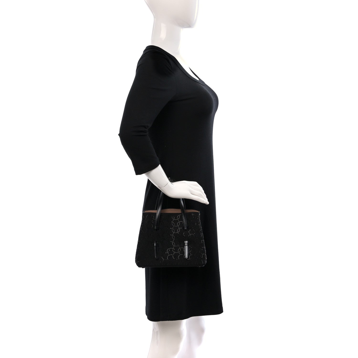 Alaia Suede Vienne Wave Mina 20 Bag Black 2 of 9