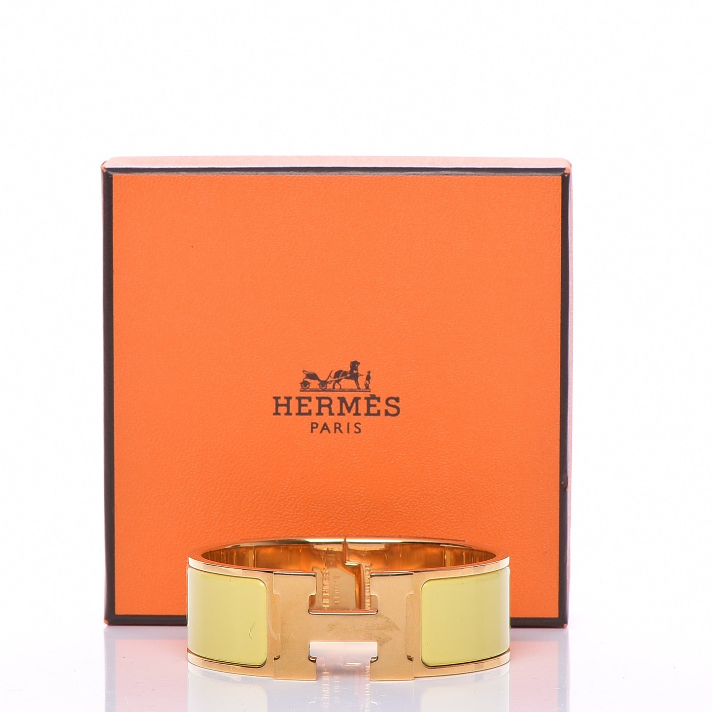 Enamel Wide Clic Clac H Bracelet PM Jaune Citron