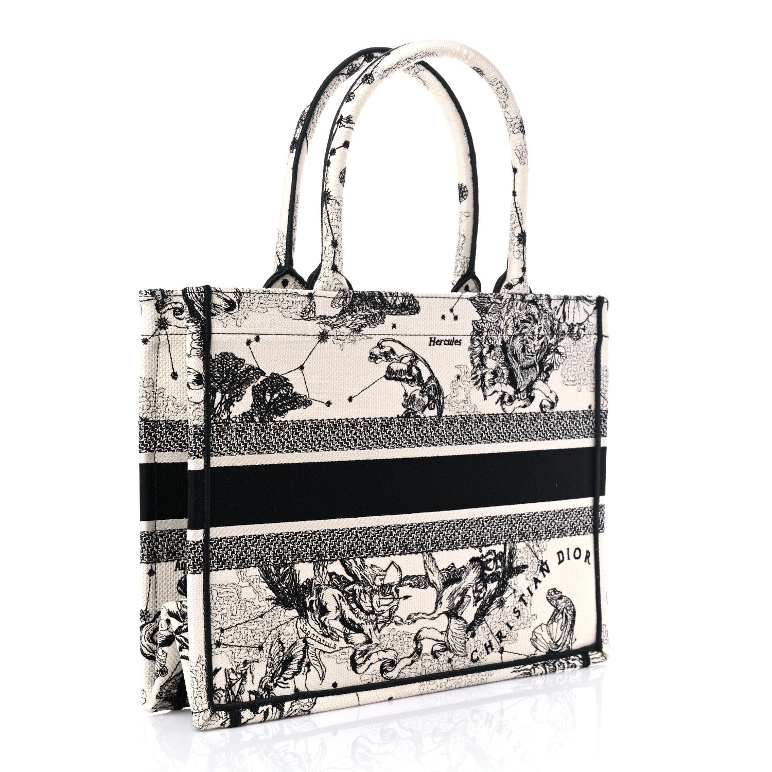 Christian Dior Canvas Zodiac Toile De Jouy Embroidered Medium Book Tote Latte 3 of 9