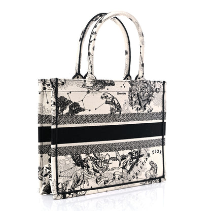 Christian Dior Canvas Zodiac Toile De Jouy Embroidered Medium Book Tote Latte 3 of 9