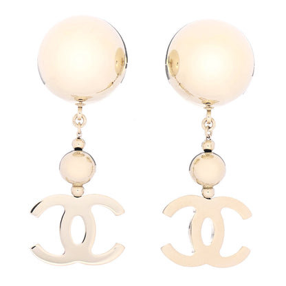 Chanel Metal CC Drop Earrings Gold 1 of 4
