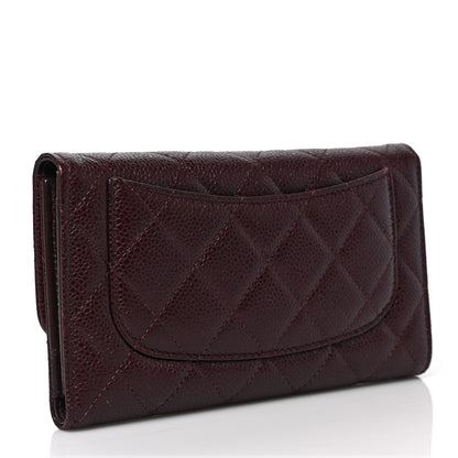 Chanel Caviar Quilted Large Flap Wallet Burgundy 3 of 6