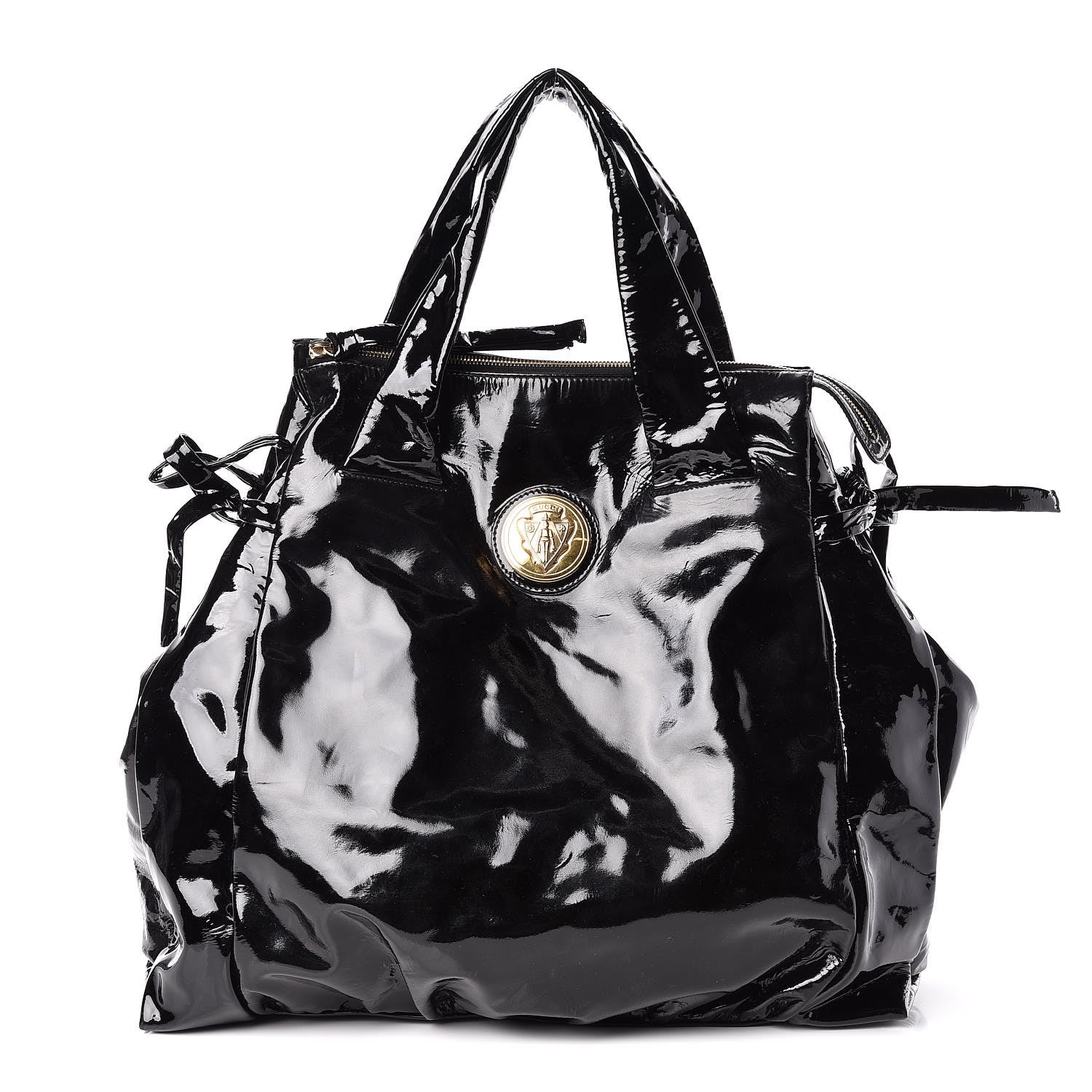 Gucci Patent Large Hysteria Tote Black 1 of 12