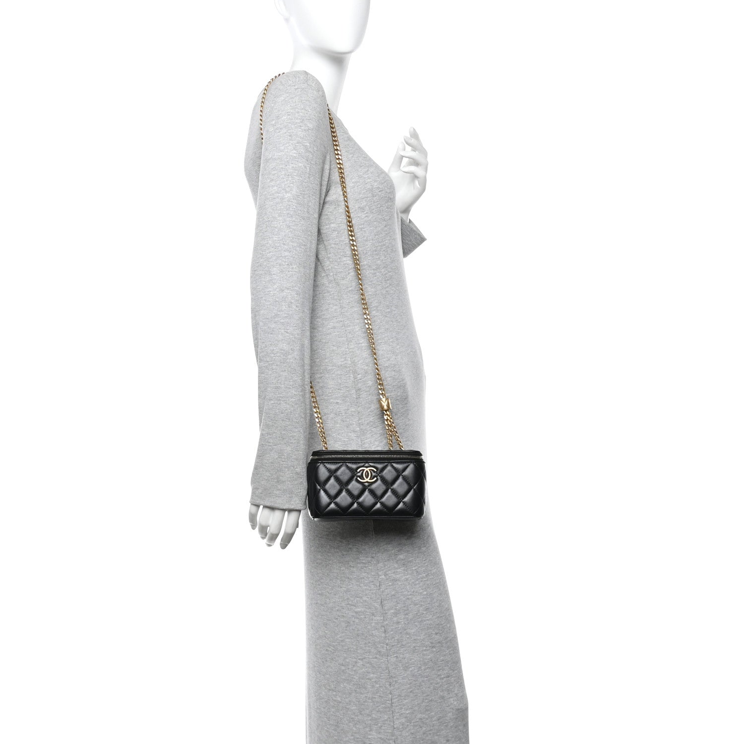 Chanel Lambskin Quilted Small Pillow Crush Vanity Case With Chain Black 2 of 12