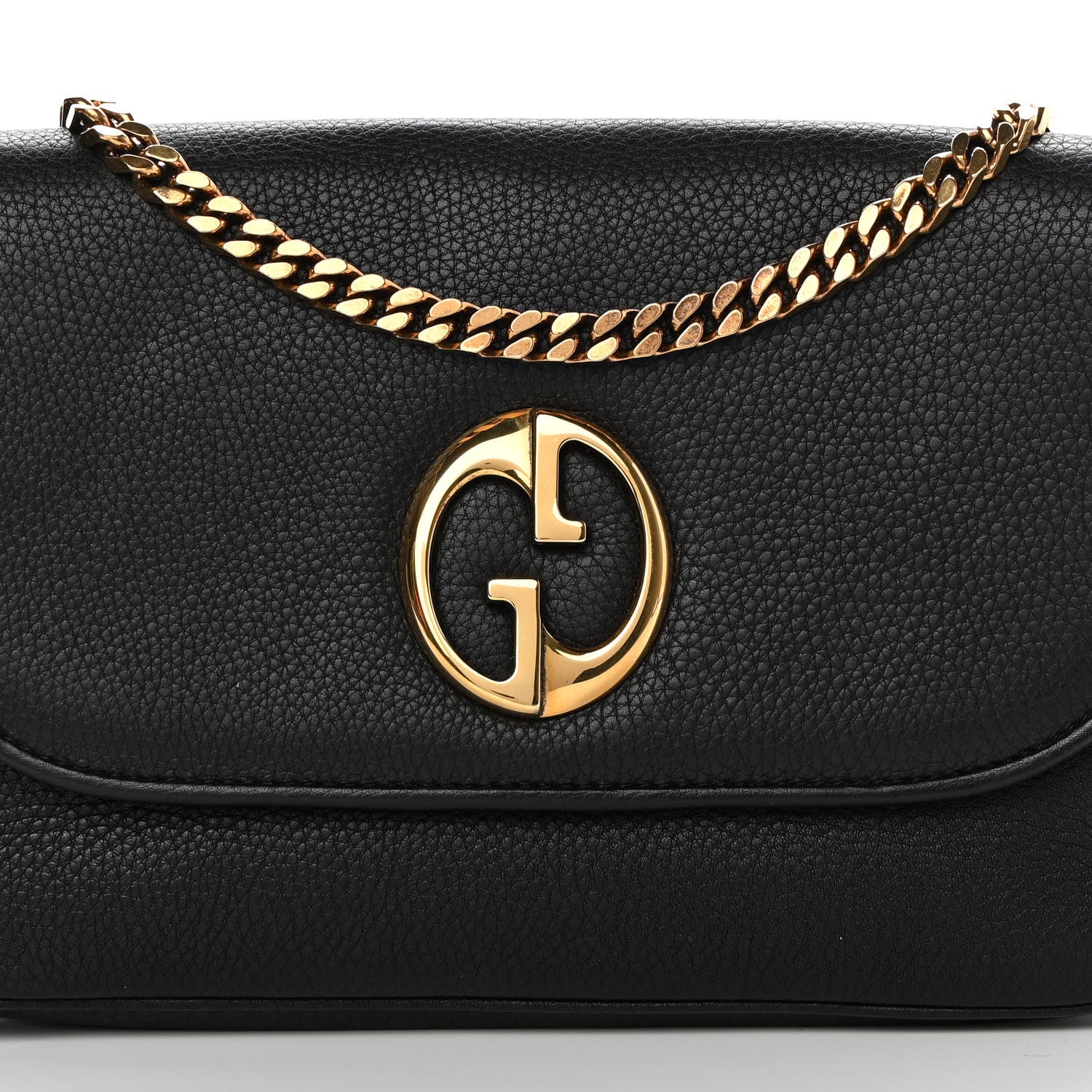 Gucci Calfskin Medium 1973 Chain Shoulder Bag Black 8 of 11