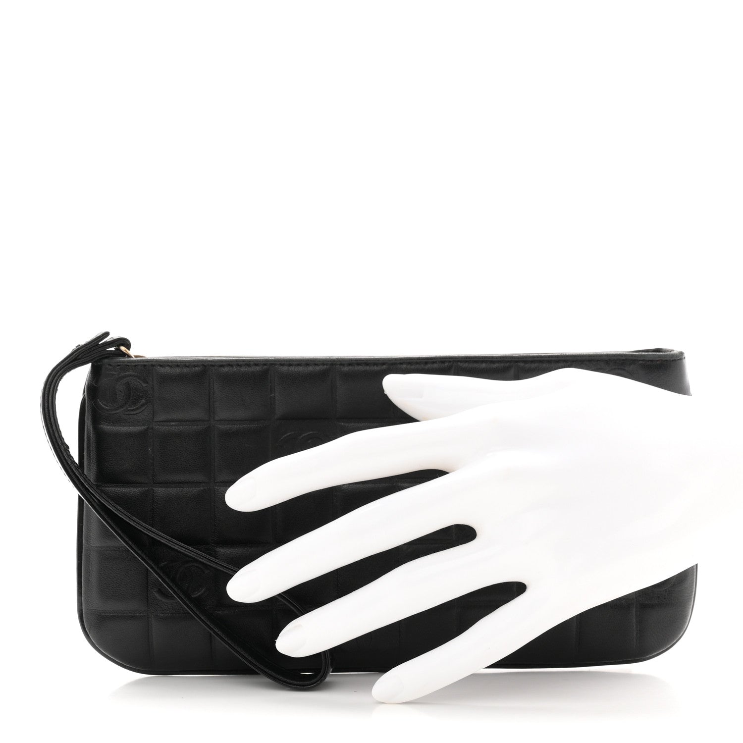 Chanel Lambskin Square Quilted CC Wristlet Black 2 of 8