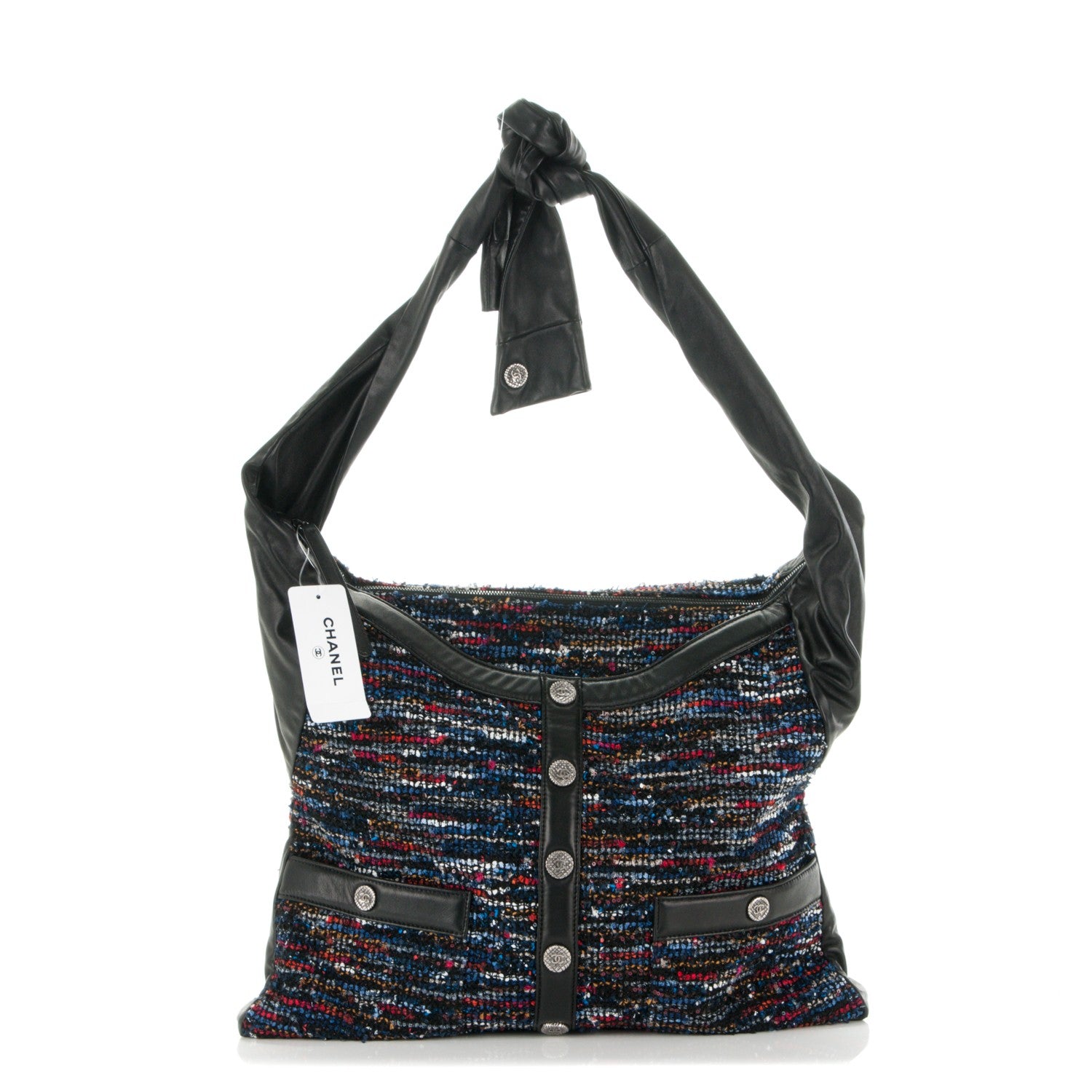 Chanel Tweed Lambskin Large Girl Bag Multicolor Black 1 of 7