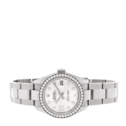 Rolex Stainless Steel 18K White Gold Diamond 28mm Oyster Perpetual Datejust Watch Silver 279384RBR 2 of 5