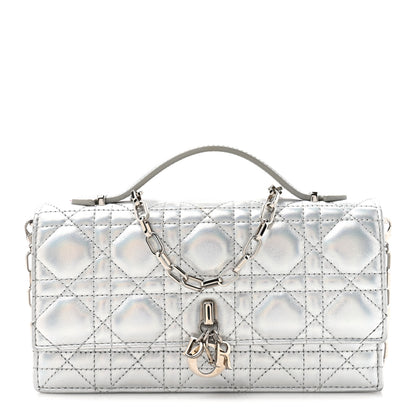 Christian Dior Iridescent Metallic Lambskin Cannage Mini My Dior Bag Silver 1 of 13