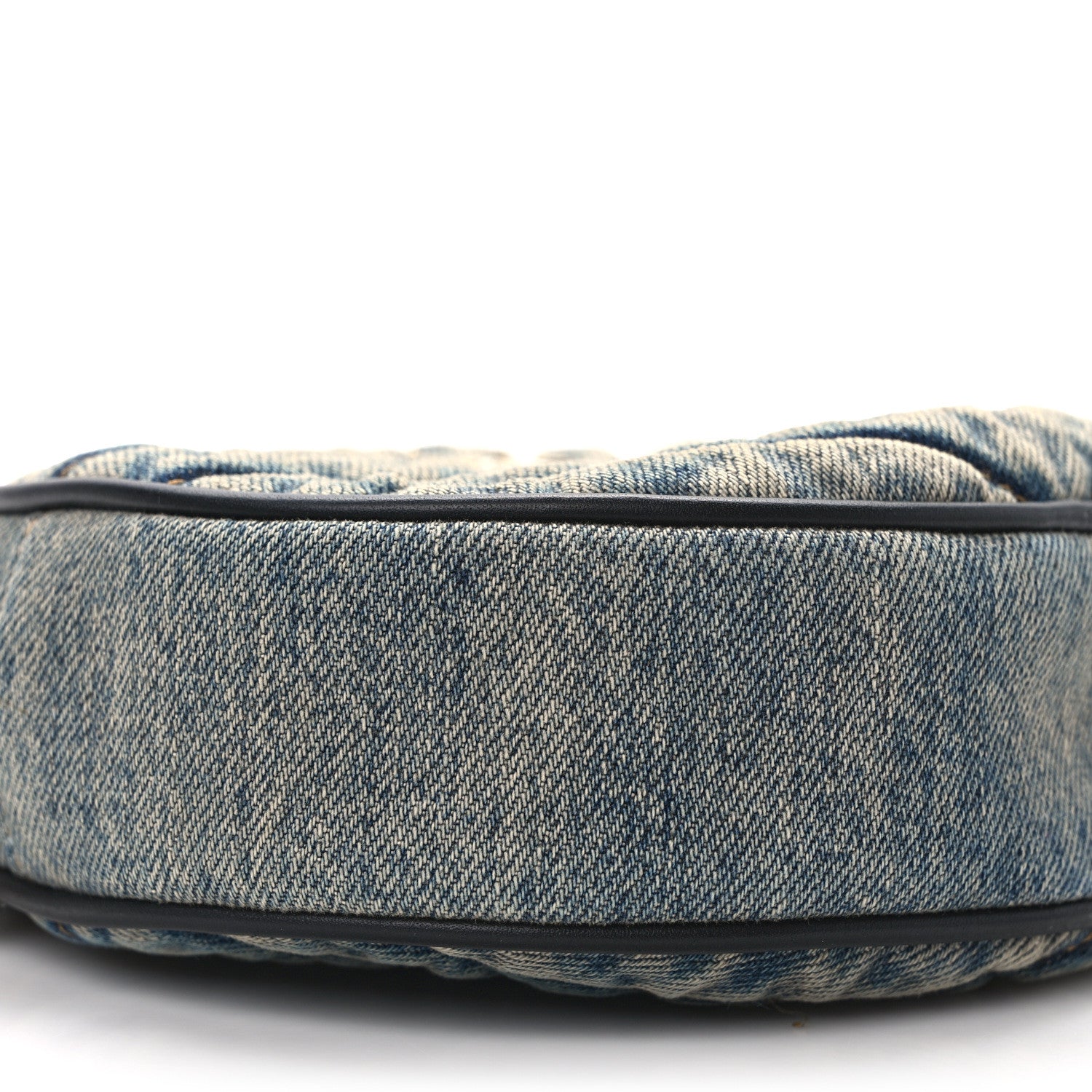 Saint Laurent Denim Quilted Monogram Round Crossbody Bag Rodeo Blue 9 of 10