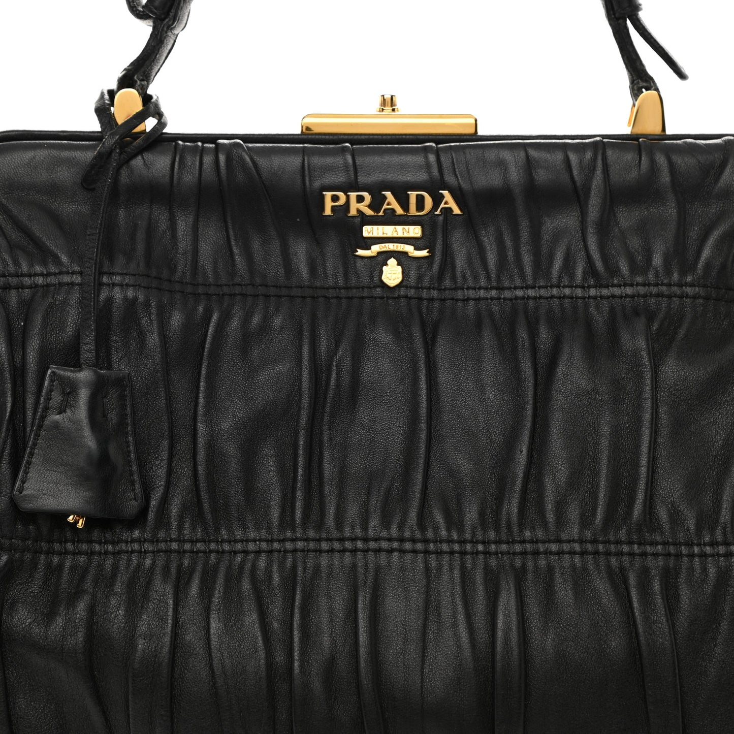Nappa Dressy Gaufre Framed Tote Black