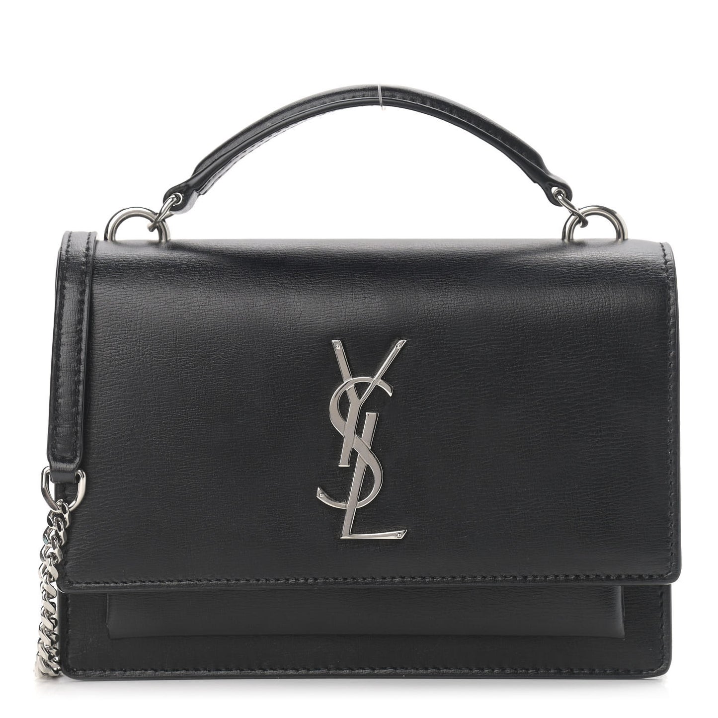 Calfskin Monogram Sunset Chain Wallet Black
