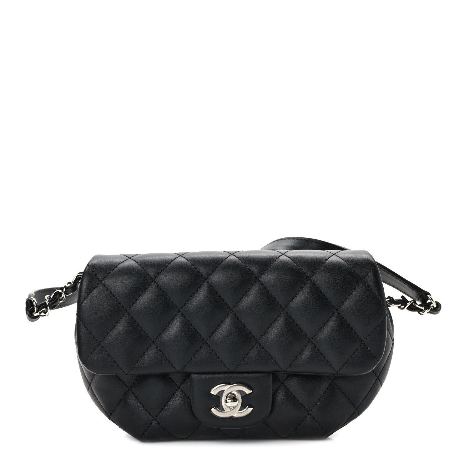 Chanel Calfskin Quilted CC Uniform Flap Belt Bag Black 1 of 12