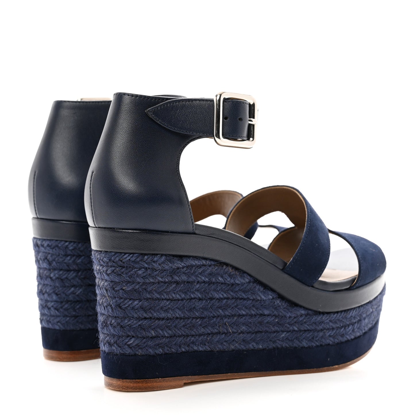 Suede Ilana Espadrille Wedge Sandals 36 Bleu Indigo