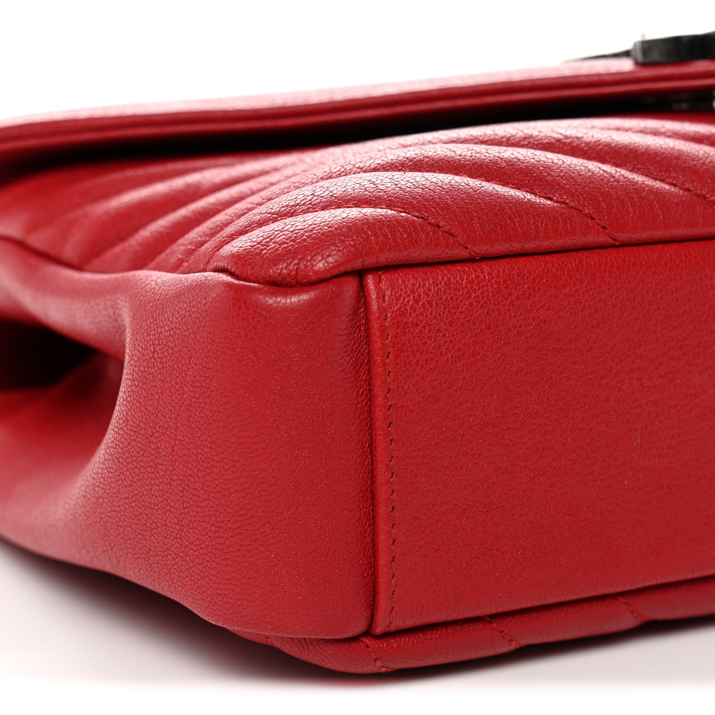Sheepskin Matelasse Chevron Monogram Medium College Bag Rouge