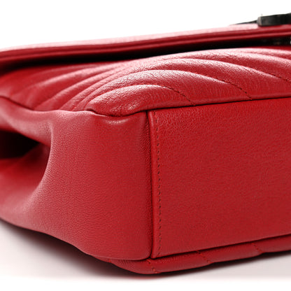 Saint Laurent Sheepskin Matelasse Chevron Monogram Medium College Bag Rouge 9 of 12