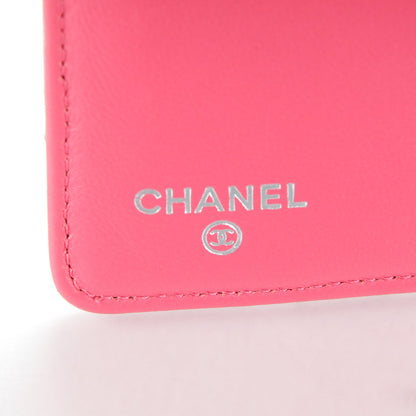 Chanel Metallic Lambskin Quilted Yen Wallet Silver Pink 6 of 8