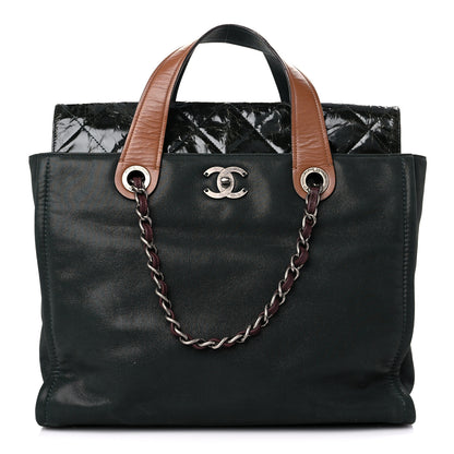 Chanel Iridescent Glazed Calfskin In The Mix Tote Dark Green 1 of 19