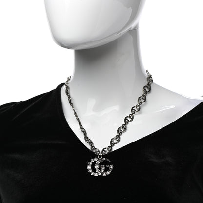 Gucci Crystal Marmont Necklace Aged Silver 2 of 5