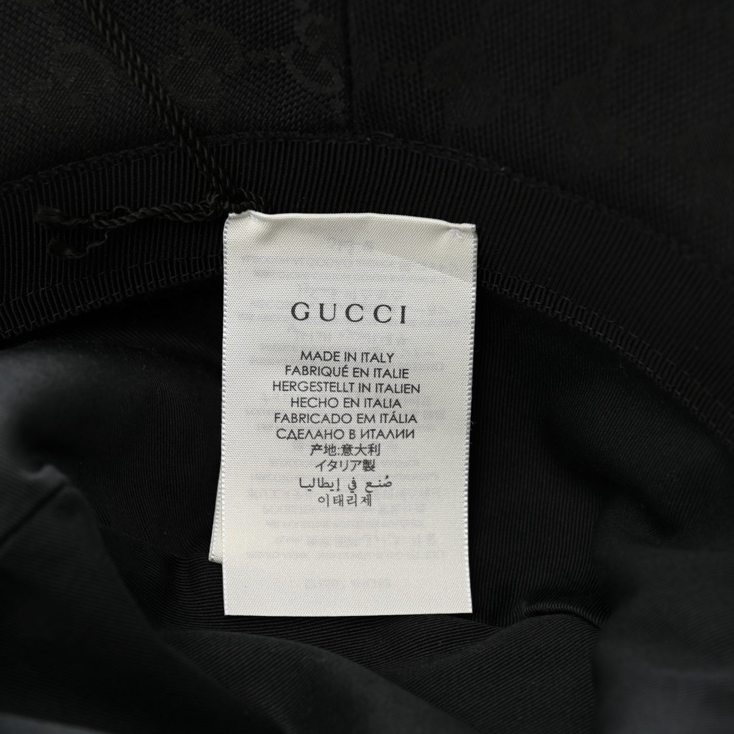 Monogram Textured Dollar Calfskin GG Jago Bucket Hat M Black