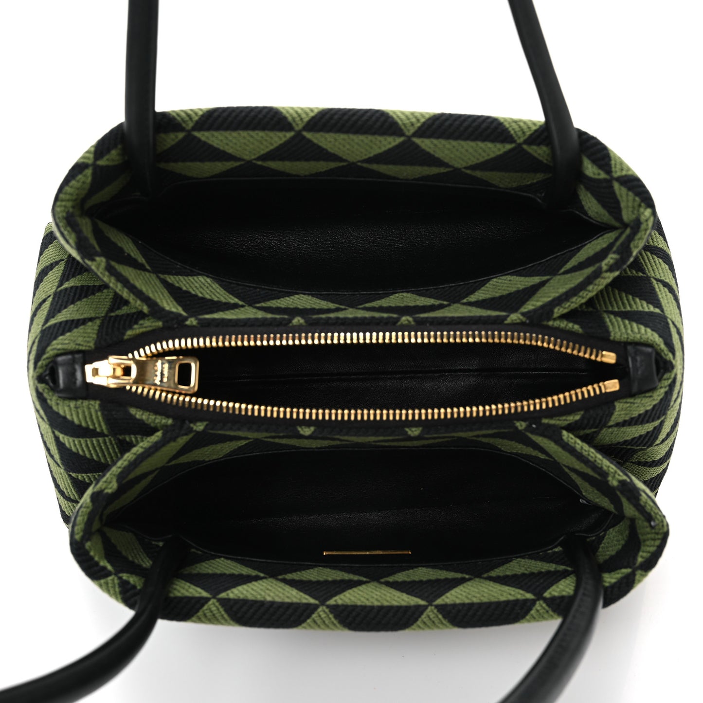 Jacquard Triangolo Symbole Embroidered Small Shoulder Bag Black Edera