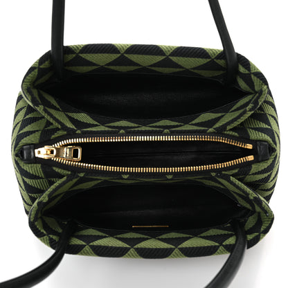 Prada Jacquard Triangolo Symbole Embroidered Small Shoulder Bag Black Edera 5 of 9