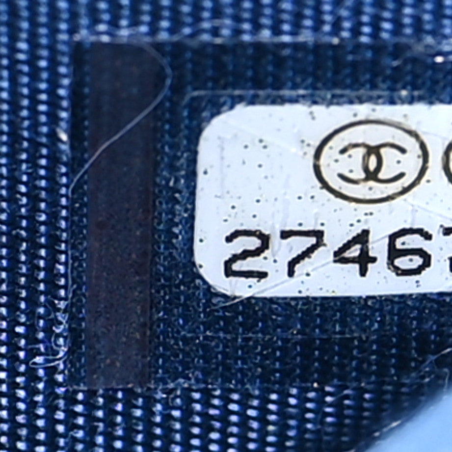 Chanel Denim Quilted Camellia Wallet On Chain WOC Blue 8 of 10