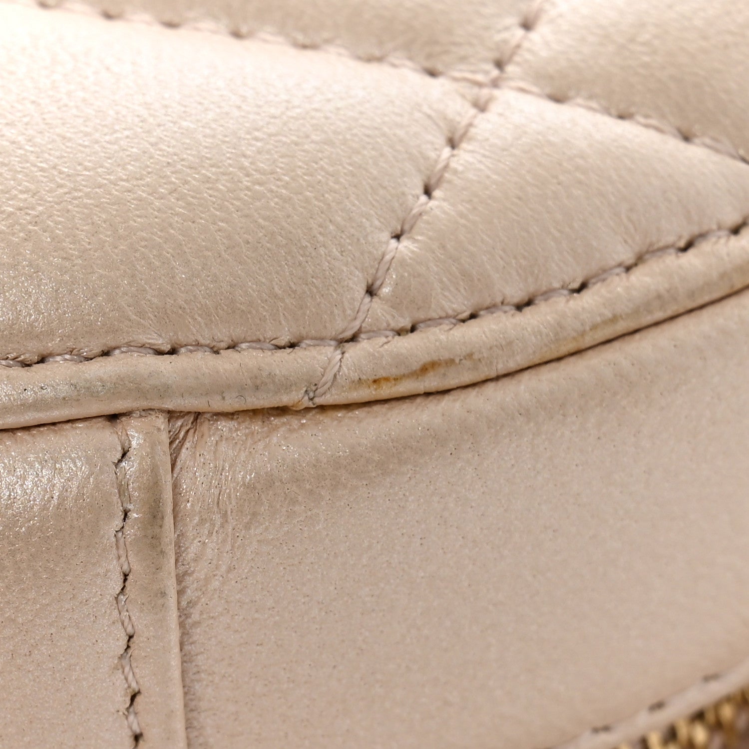 Chanel Iridescent Lambskin Quilted Pearl Round Clutch With Chain Light Beige 12 of 13