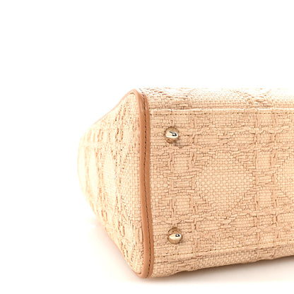 Christian Dior Raffia Medium Lady Dior Bag Beige 8 of 9