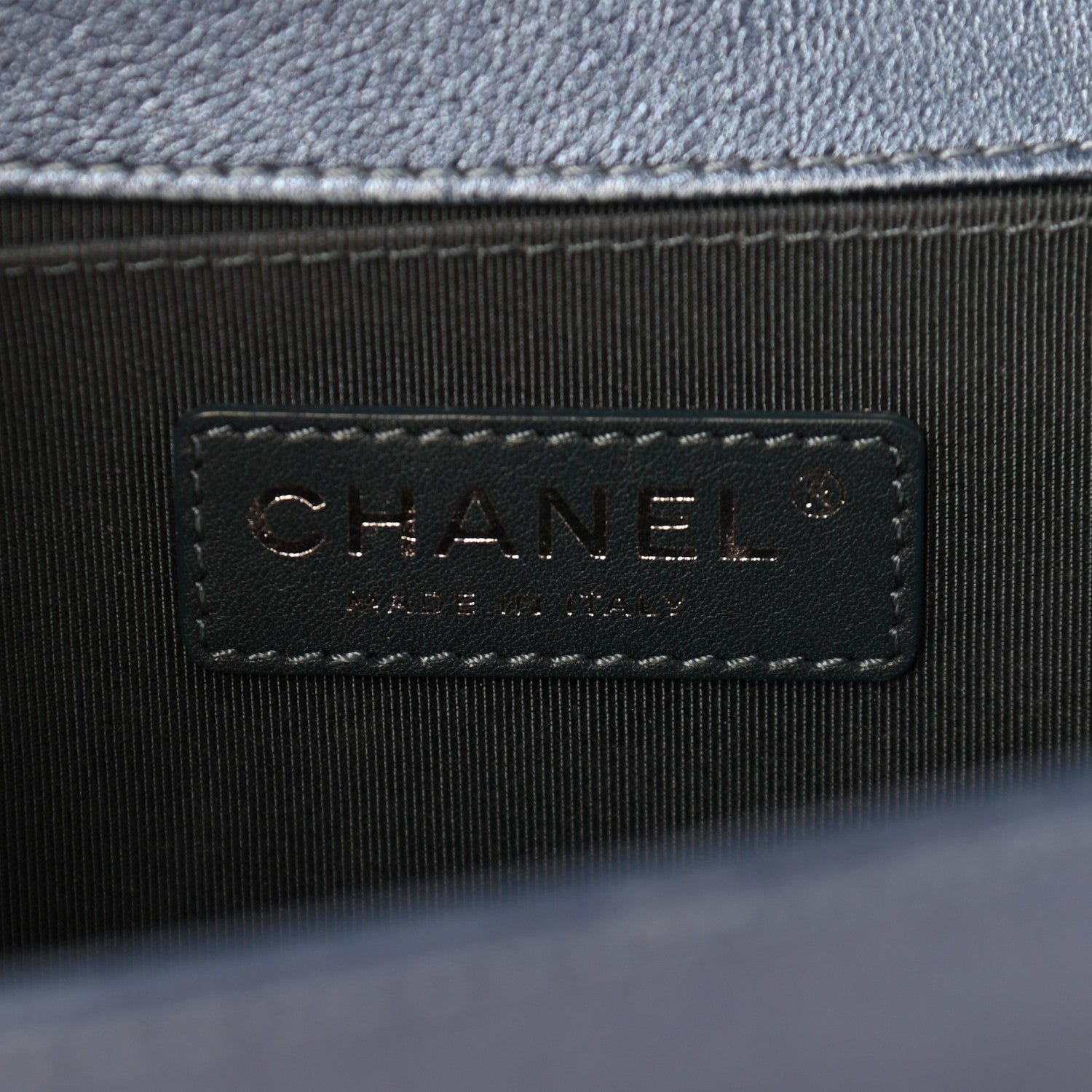 Chanel Metallic Lambskin Perforated Quilted Medium Boy Flap Blue 6 of 14