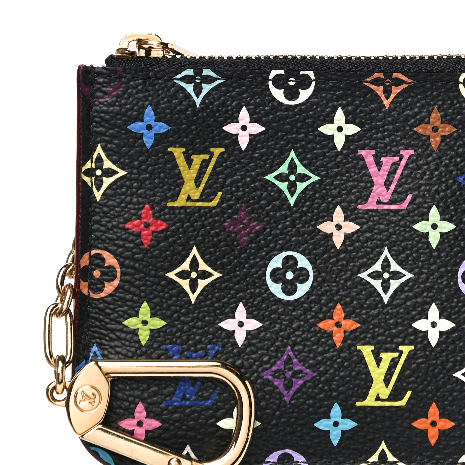 Louis Vuitton Monogram Multicolor Key Pouch Black Violet 7 of 9