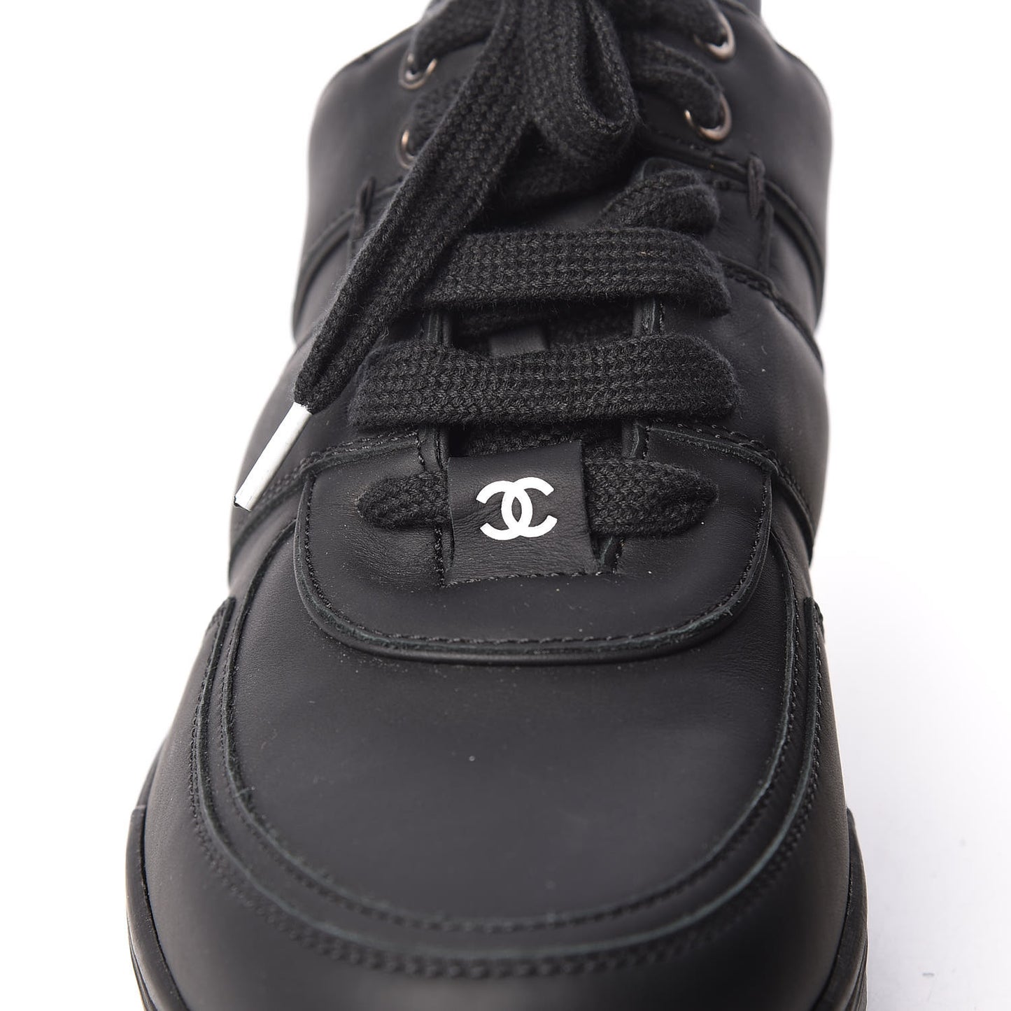 Calfskin CC Sneakers 39 Black White