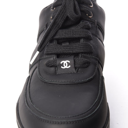 Chanel Calfskin CC Sneakers 39 Black White 9 of 9