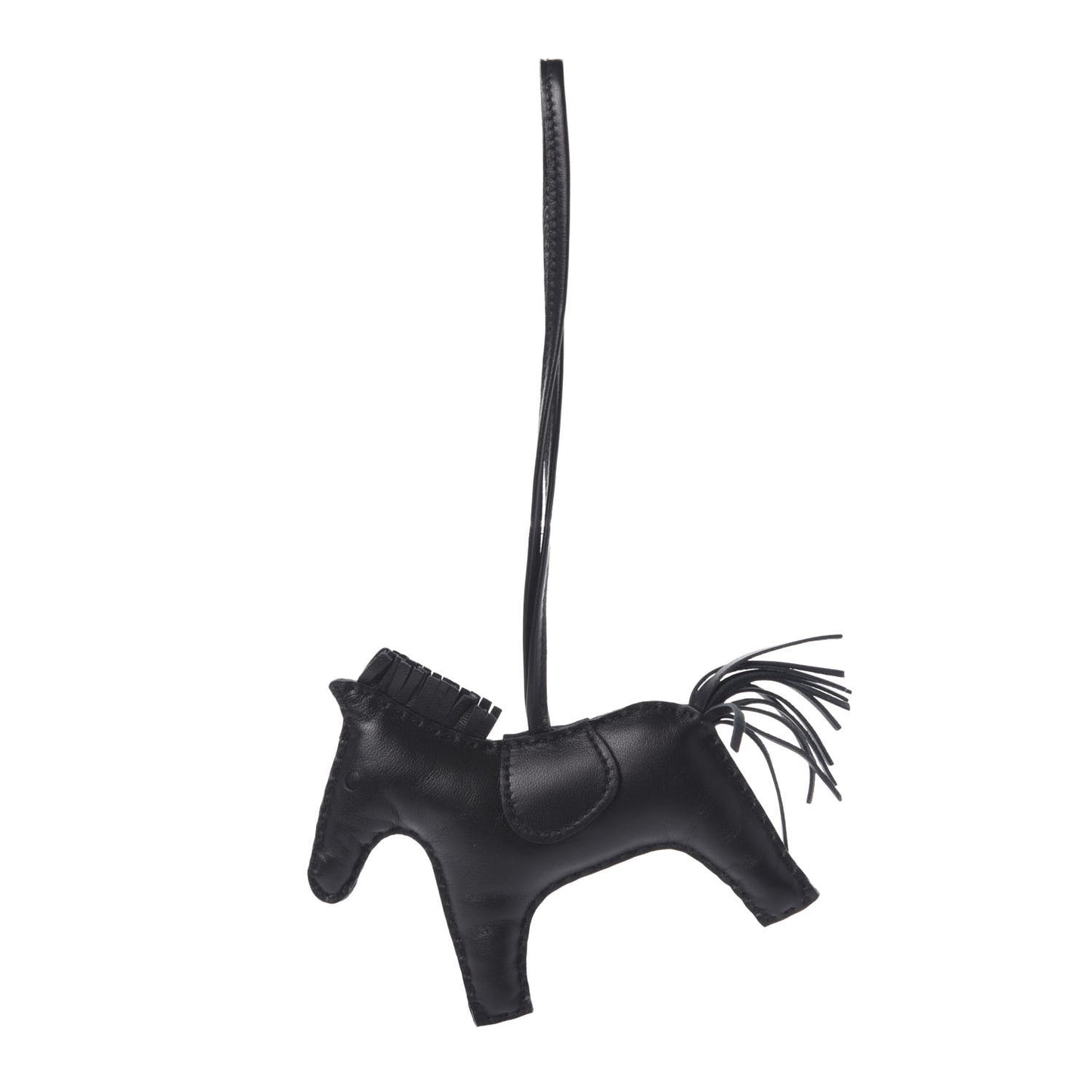 Milo Lambskin Grigri Rodeo Horse Bag Charm MM So Black