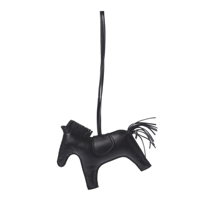 Hermes Milo Lambskin Grigri Rodeo Horse Bag Charm MM So Black 1 of 4