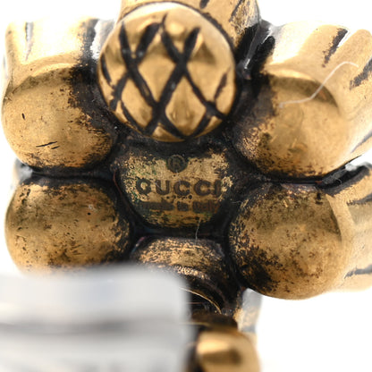 Gucci Metal Crystal Double G Clip On Earrings Aged Gold 4 of 5