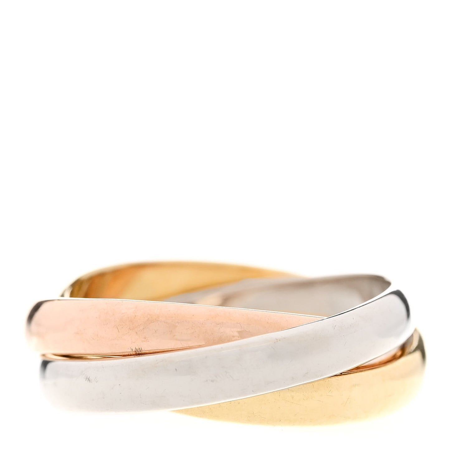 18K Pink Yellow White Gold Classic Les Must De Cartier Trinity Ring 53 6.25