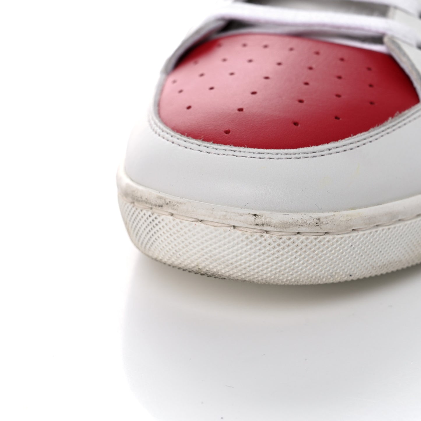 Calfskin Court Classic SL/10H High Top Sneakers 43 White Red