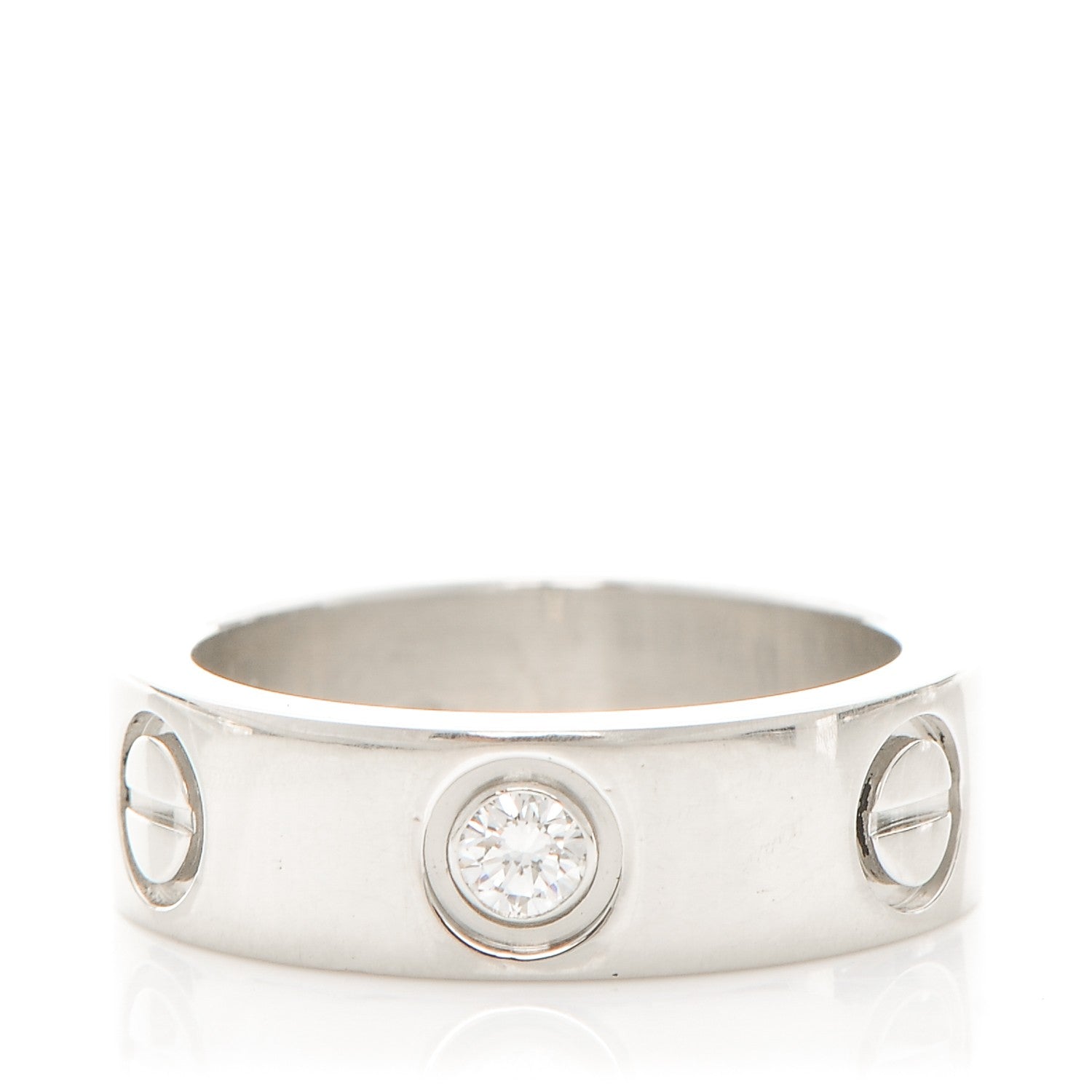 Cartier Platinum Diamond 5.5mm LOVE Ring 47 4.25 1 of 5