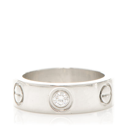 Cartier Platinum Diamond 5.5mm LOVE Ring 47 4.25 1 of 5