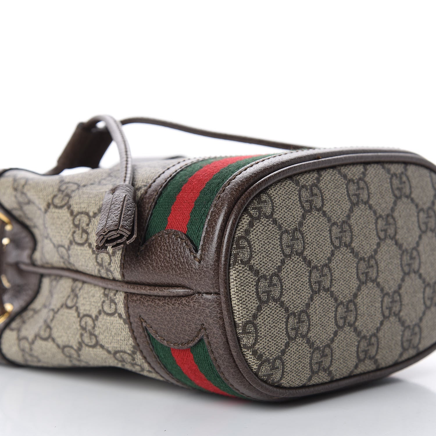 Gucci GG Supreme Monogram Web Mini Ophidia Bucket Bag Brown 6 of 12