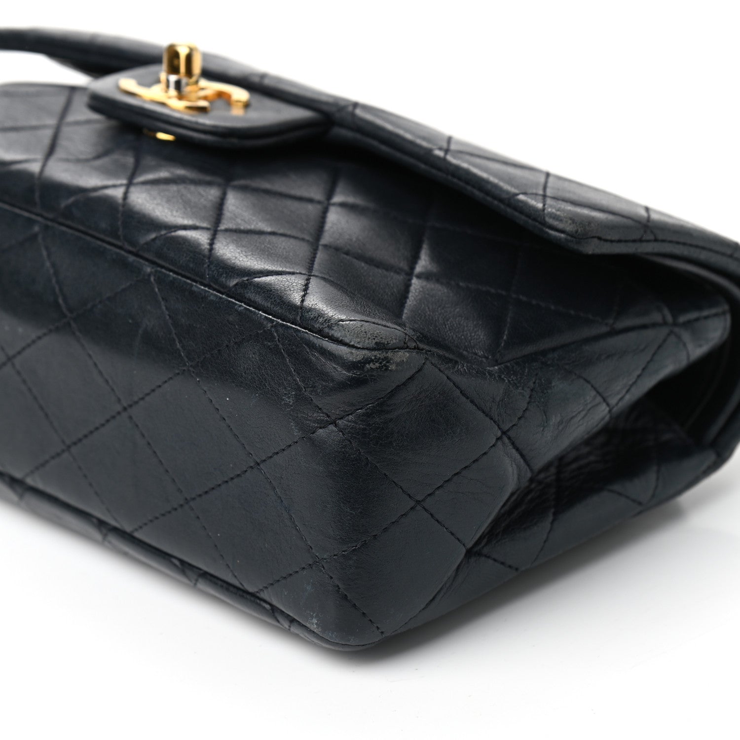Chanel Lambskin Quilted Small Double Flap Navy 6 of 9