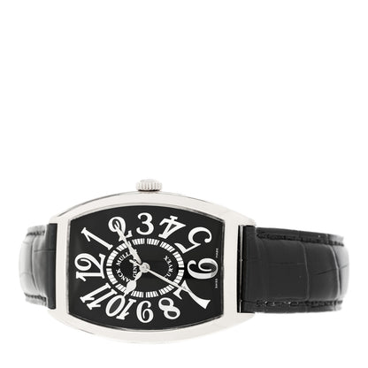 Franck Muller 18K White Gold Alligator 34mm Cintree Curvex Automatic Watch Black 6850SC 2 of 5