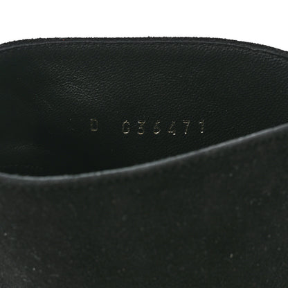 Chanel Suede Calfskin Pearl Cap Toe Short Boots 37 Black 7 of 9