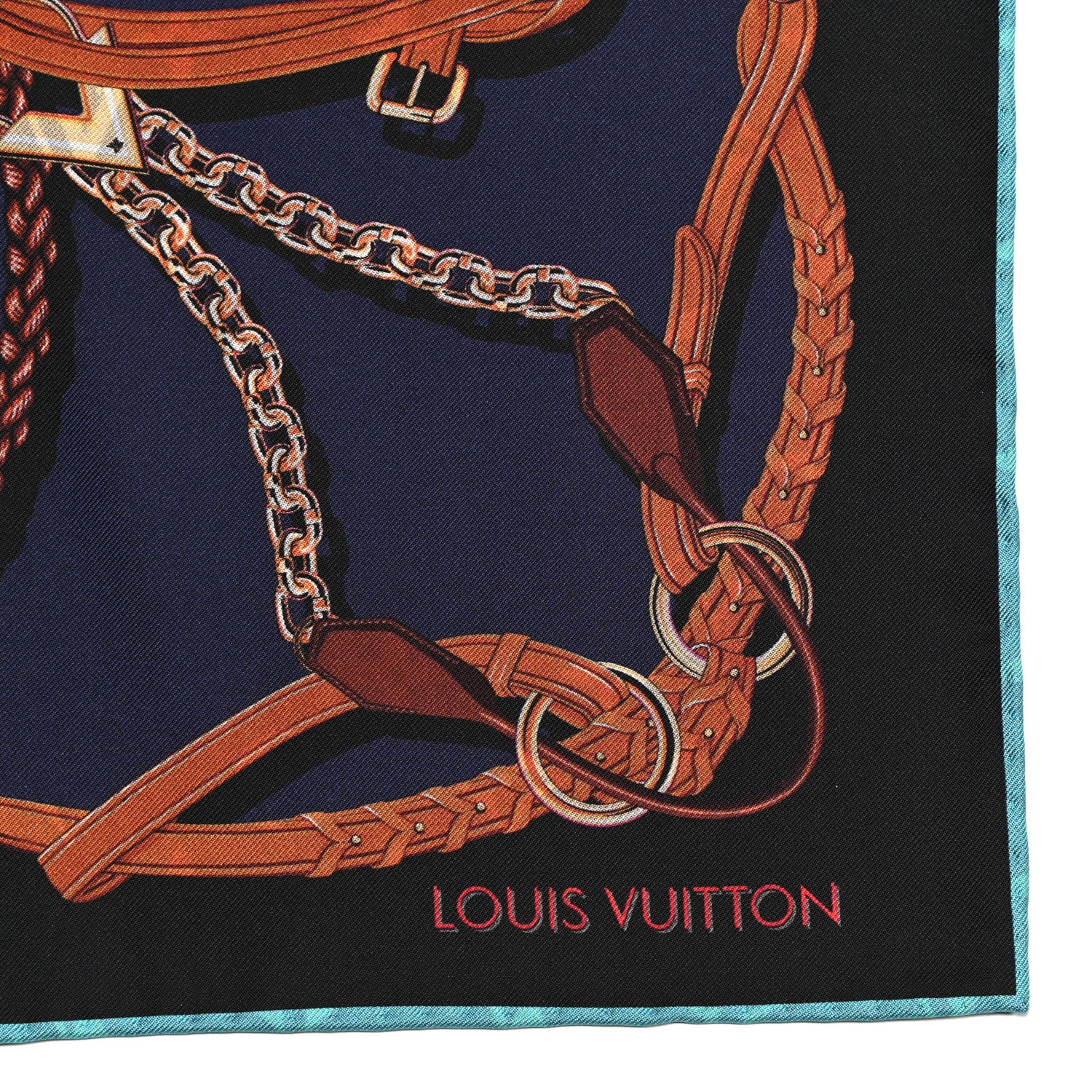 Louis Vuitton Silk Square Handle Me Scarf Bleu 2 of 5