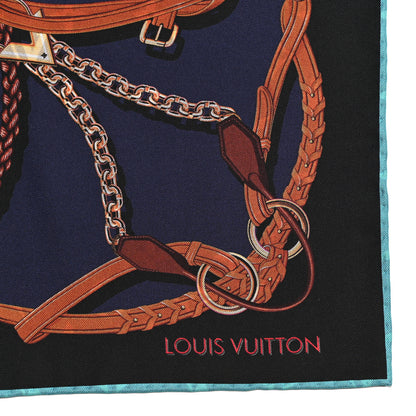 Louis Vuitton Silk Square Handle Me Scarf Bleu 2 of 5