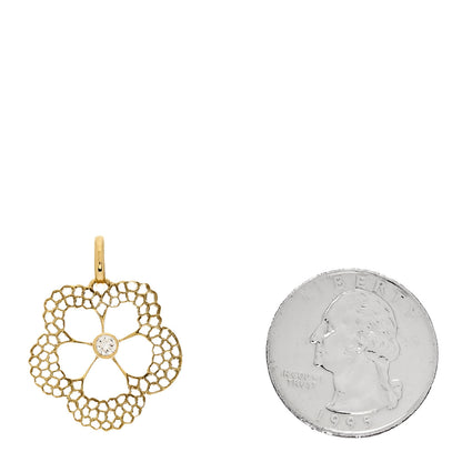 Buccellati 18K Yellow Gold Diamond Flower Pendant 2 of 4