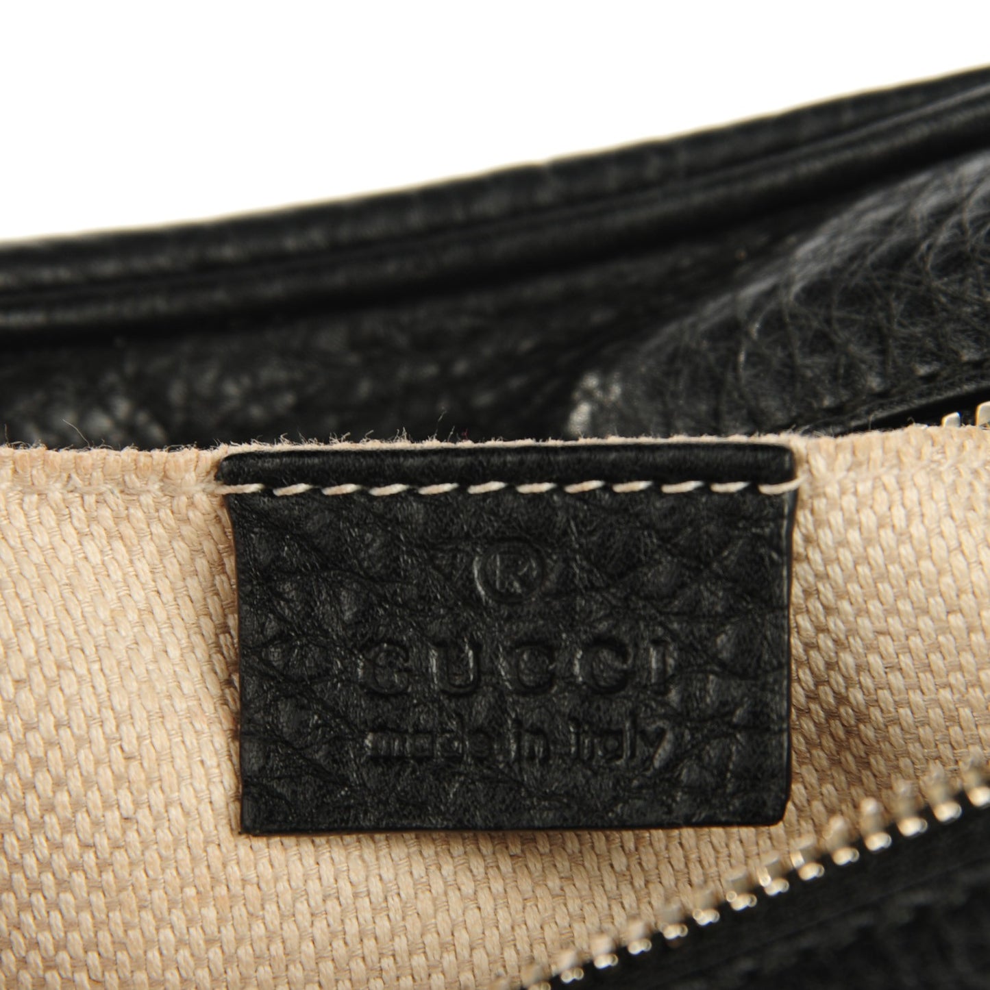 Pebbled Calfskin Small Soho Disco Bag Black