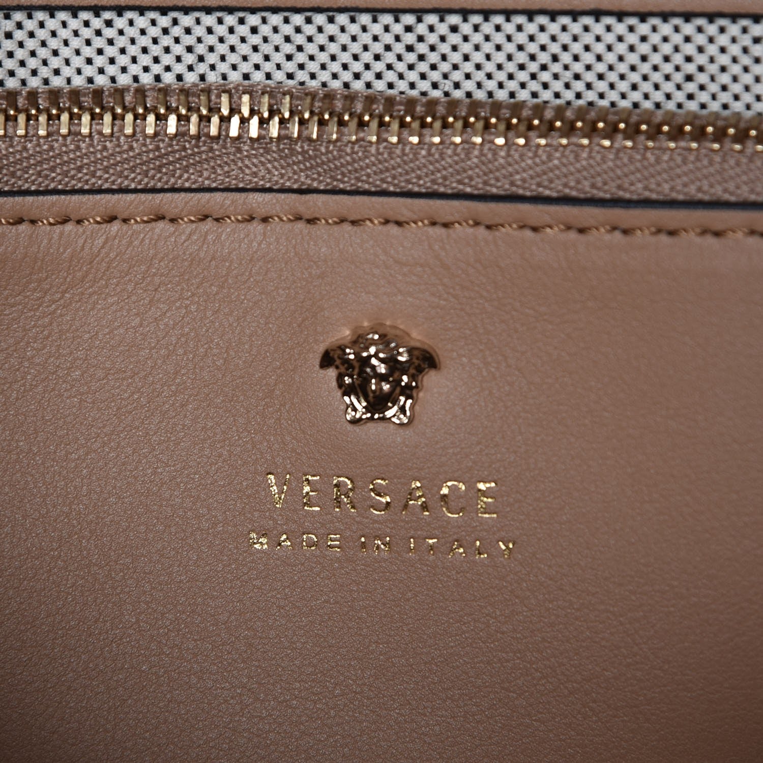Versace Calfskin Medium Palazzo Empire Bag Neutral 7 of 8